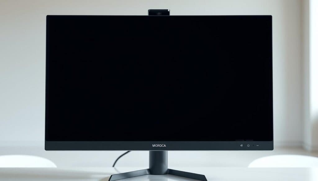 Monitor mit Webcam, Mikrofon und Lautsprecher Test