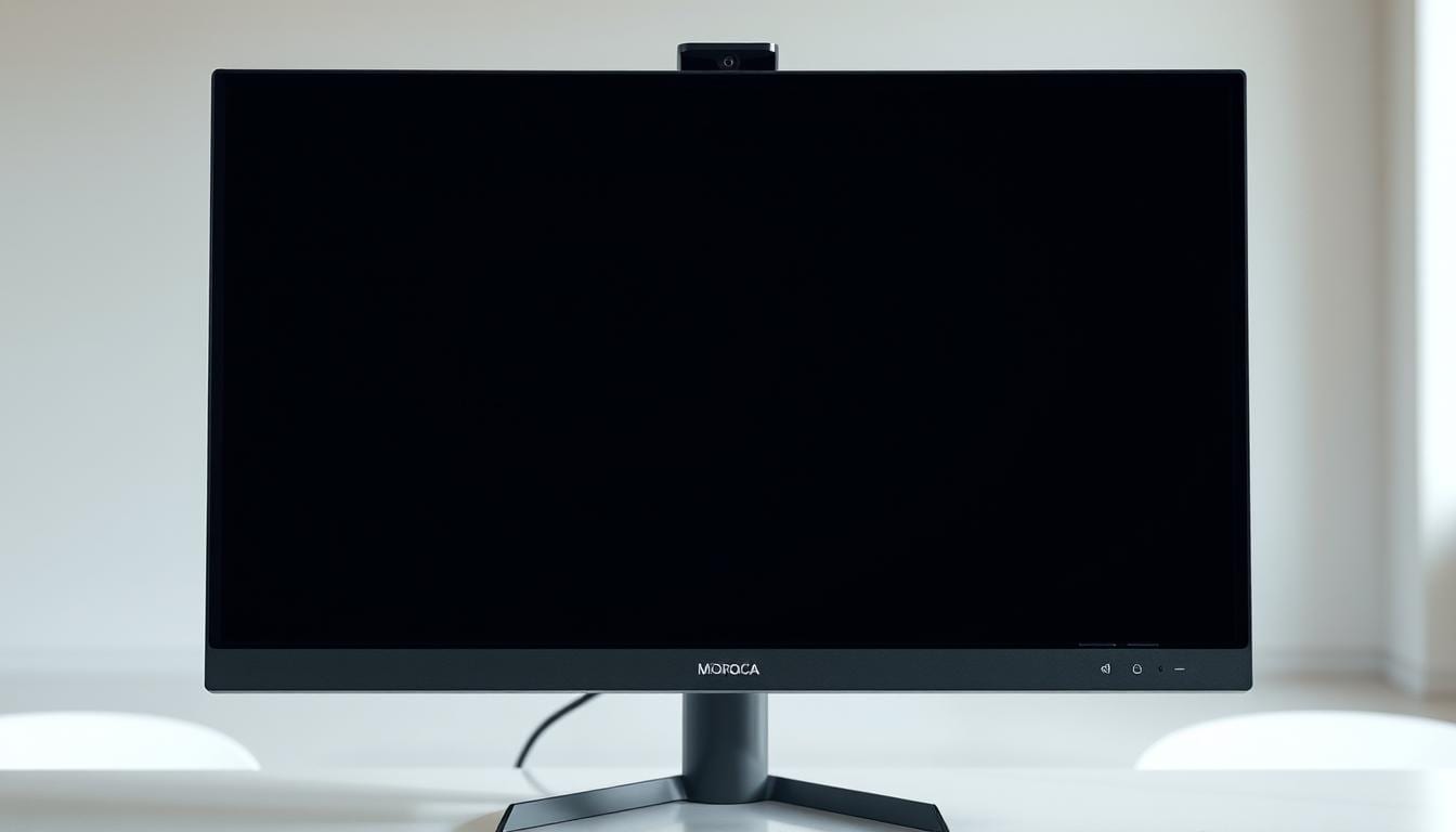 Monitor mit Webcam, Mikrofon und Lautsprecher Test