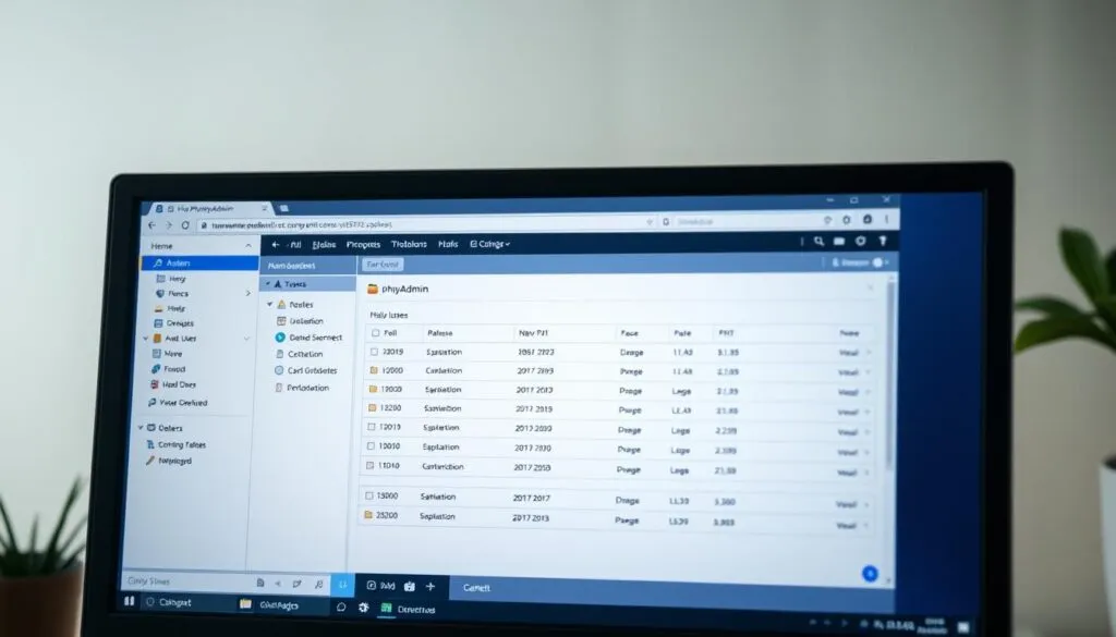 phpMyAdmin Benutzeroberfläche