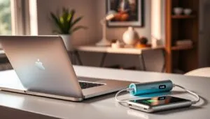Macbook mit Powerbank laden