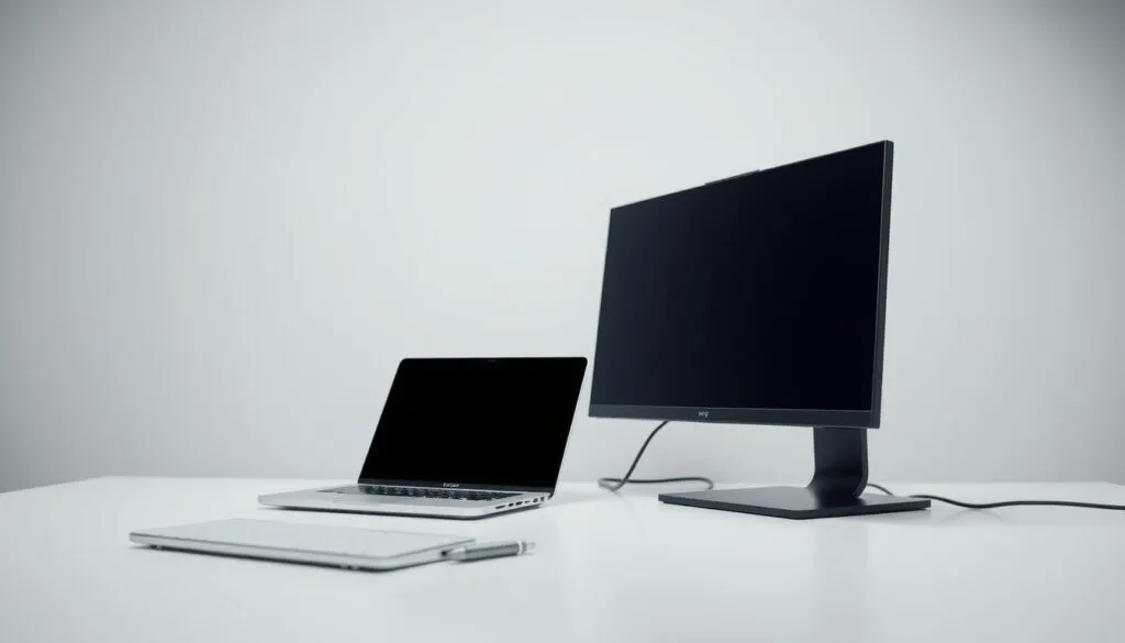 Externer Monitor angeschlossen an Laptop