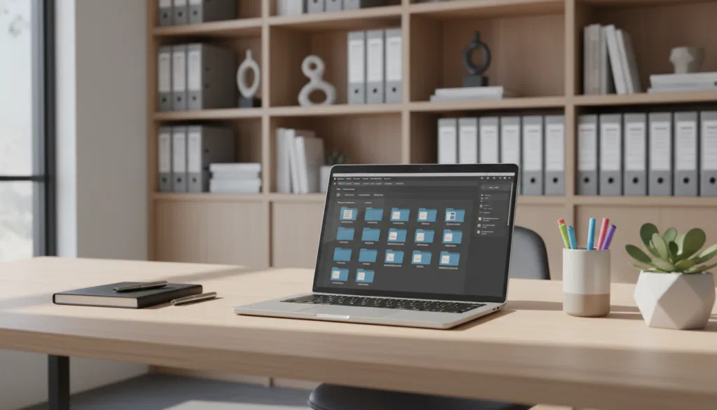 Geordnetes Dokument im Computer