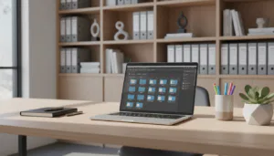 Geordnetes Dokument im Computer